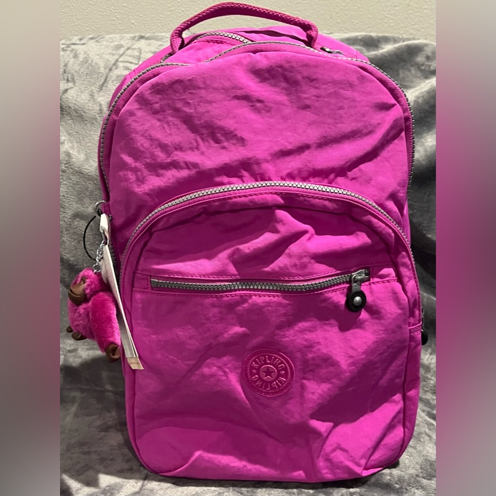 Kipling Pink Seoul Large Backpack new with tags Laptop sleeve